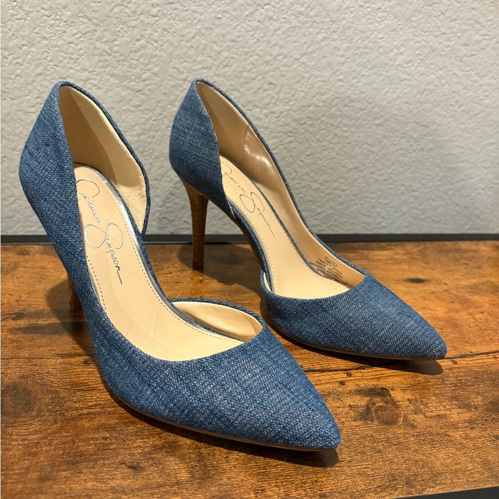 Jessica Simpson Blue Denim Heels